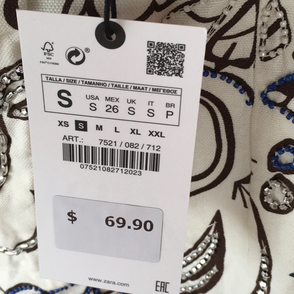 NWT Zara Beaded Shorts - Picture 3 of 6